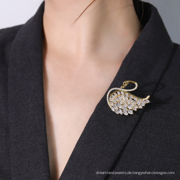 Sanko Strass Swan Pearl Designer Brosche Pins
